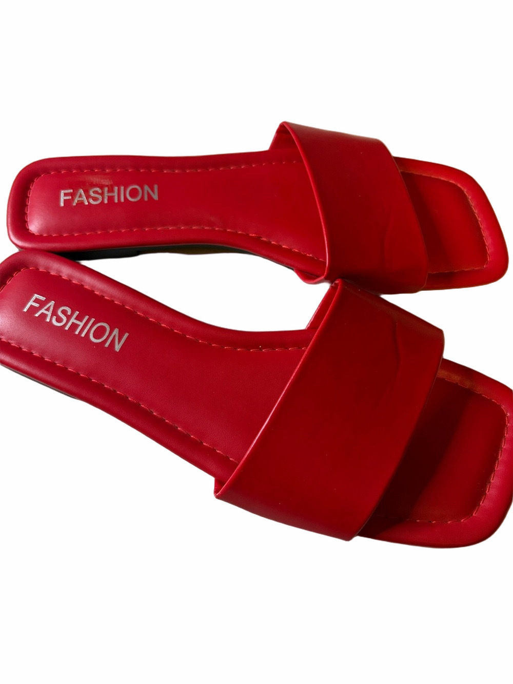 Fashion Red Slide Sandals | EUC | Sz 10-10.5 - Picture 4 of 5